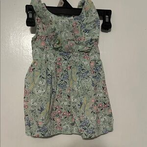 Floral Green Sleeveless Dress